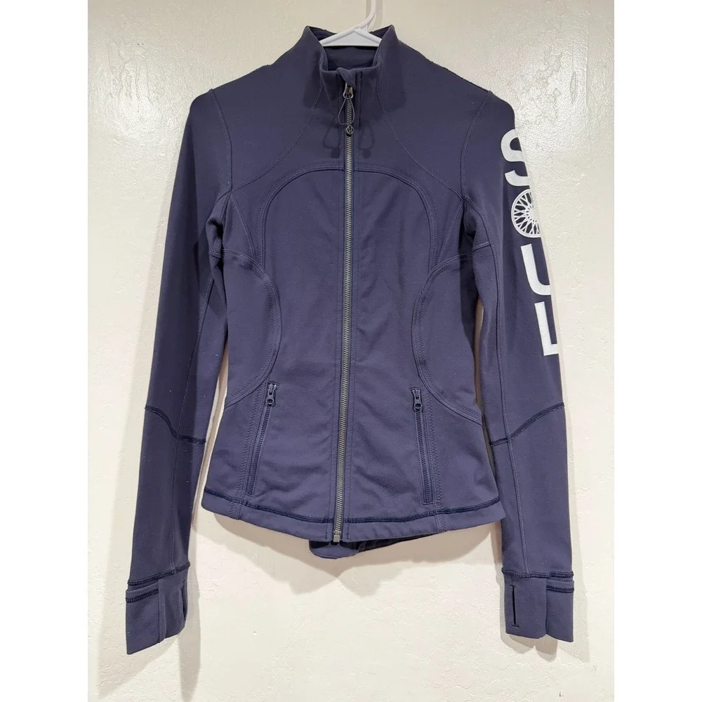 Lululemon SoulCycle Define Jacket Navy Blue Full Zip Yoga Workout Size 4